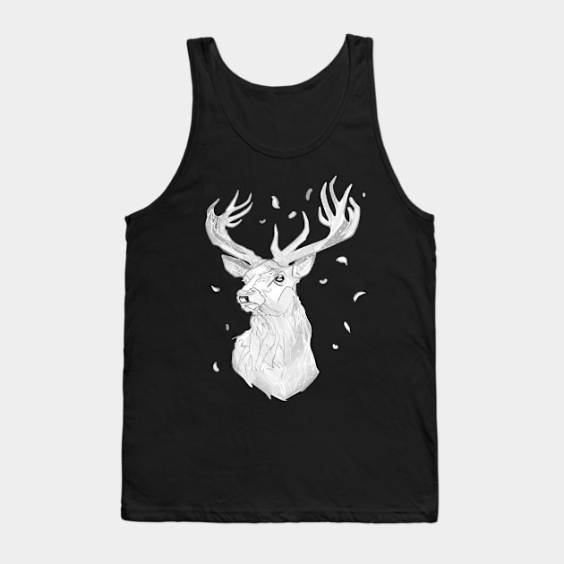 White Stag, Magical Deer Tank Top by Witchling Art